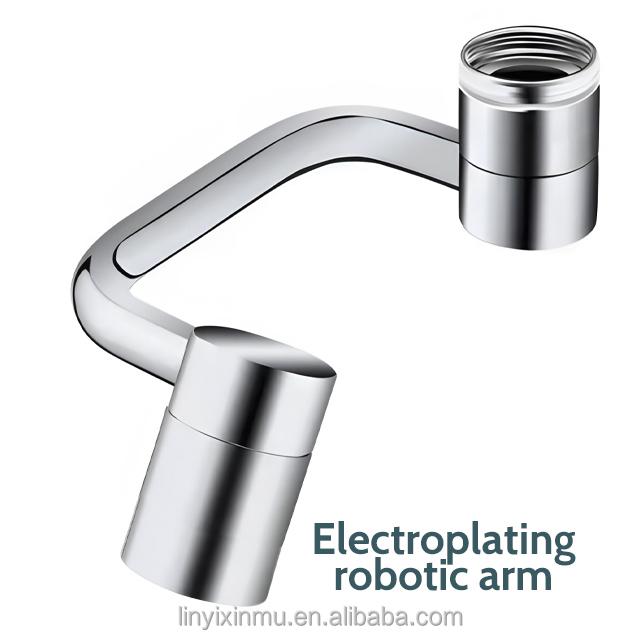 Multi-functional Universal Rotary Basin Faucet Mechanical Arm Faucet 1080 Bathroom Kitchen Faucet Extender (silver,Stainless Steel)