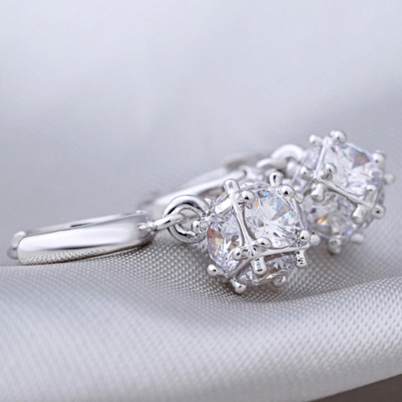 Lindon Women's Zircon Copper Alloy Earrings - Wedding Party Gift Pendant Earrings