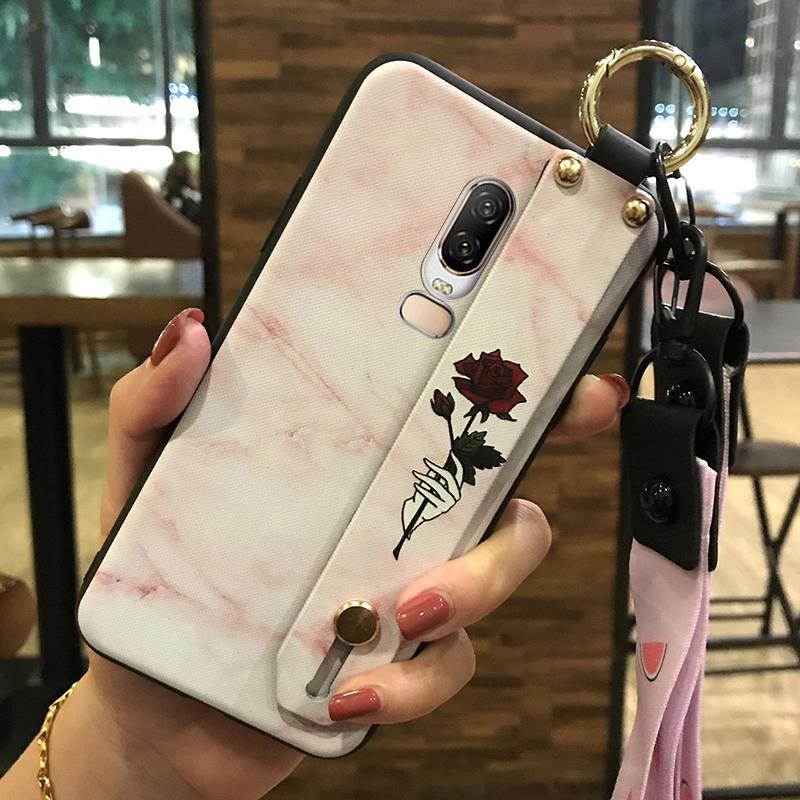 Fashion Design Dirt-resistant Phone Case For OnePlus 6/1+6 Kickstand Protective Silicone Anti-dust Ring Durable Flower