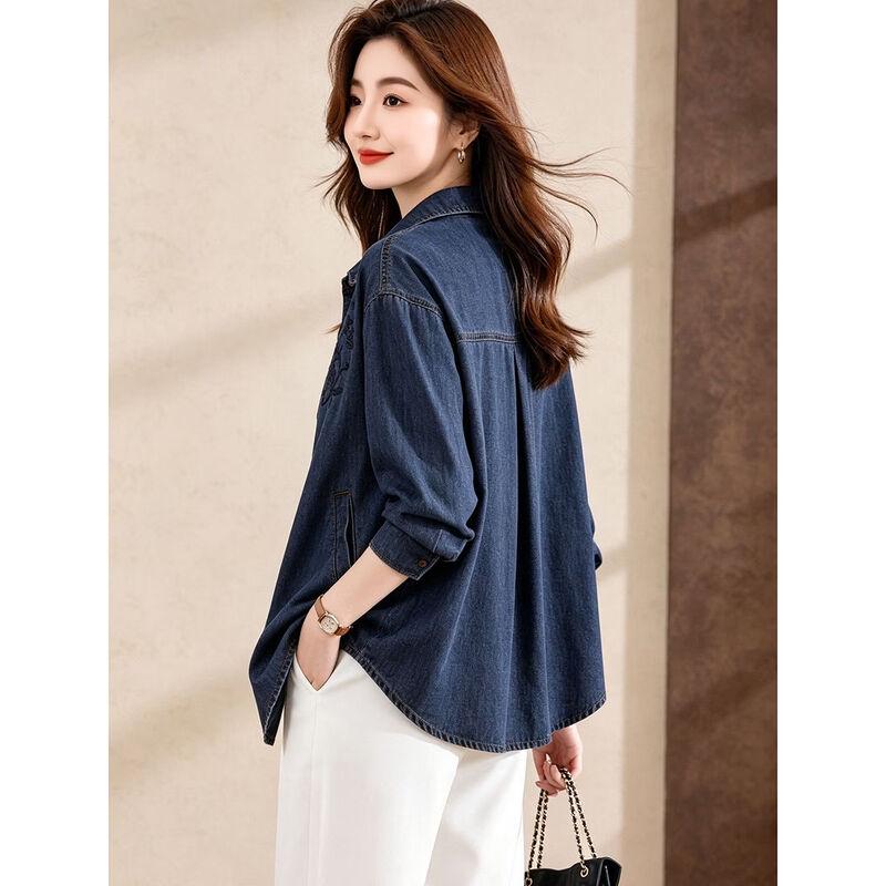 D.F.DEAR Women's Vine Embroidered Button-Down Shirt
