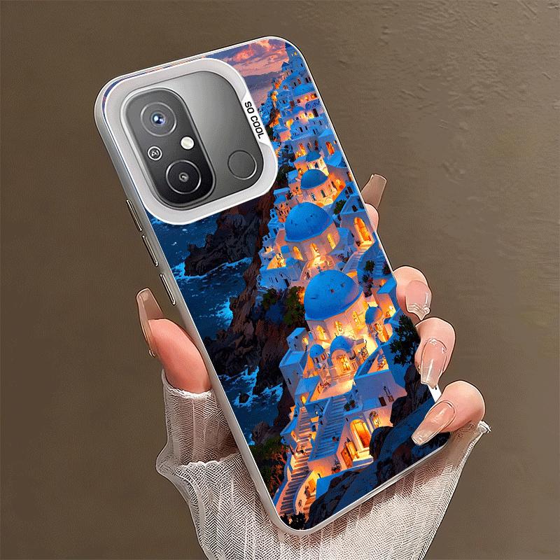 

Santorini Greece Summer Soft Phone Case for Xiaomi Redmi 15C 15 14C 13C 12C Poco X5 X6 X7 Pro X3 F8 F7 Ultra M8 13 12 Cover Back Xiaomi Poco X7