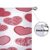 Single Panel White Based Pink Patterned Love Shaped Gauze Curtain Romantic Style Perfect Valentine Day Bedroom Living Room For Area Made Of Polyester