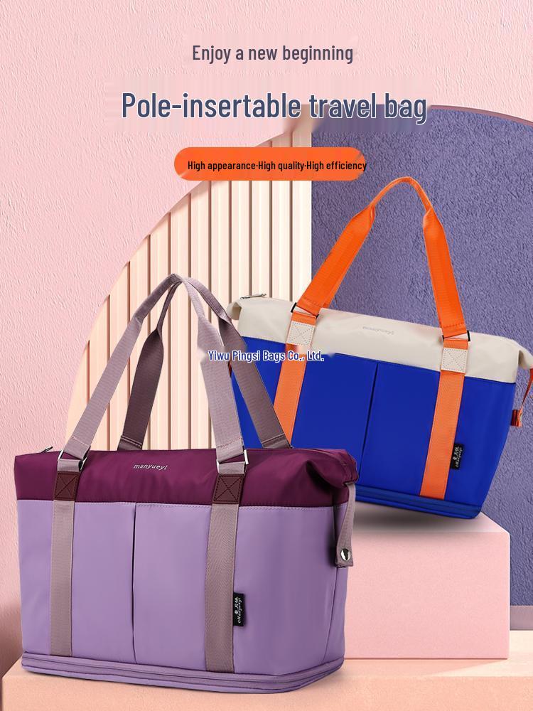Man Yueyi Expandable Large Capacity Trolley Handbag: Versatile Travel, Business, and Fitness Bag.