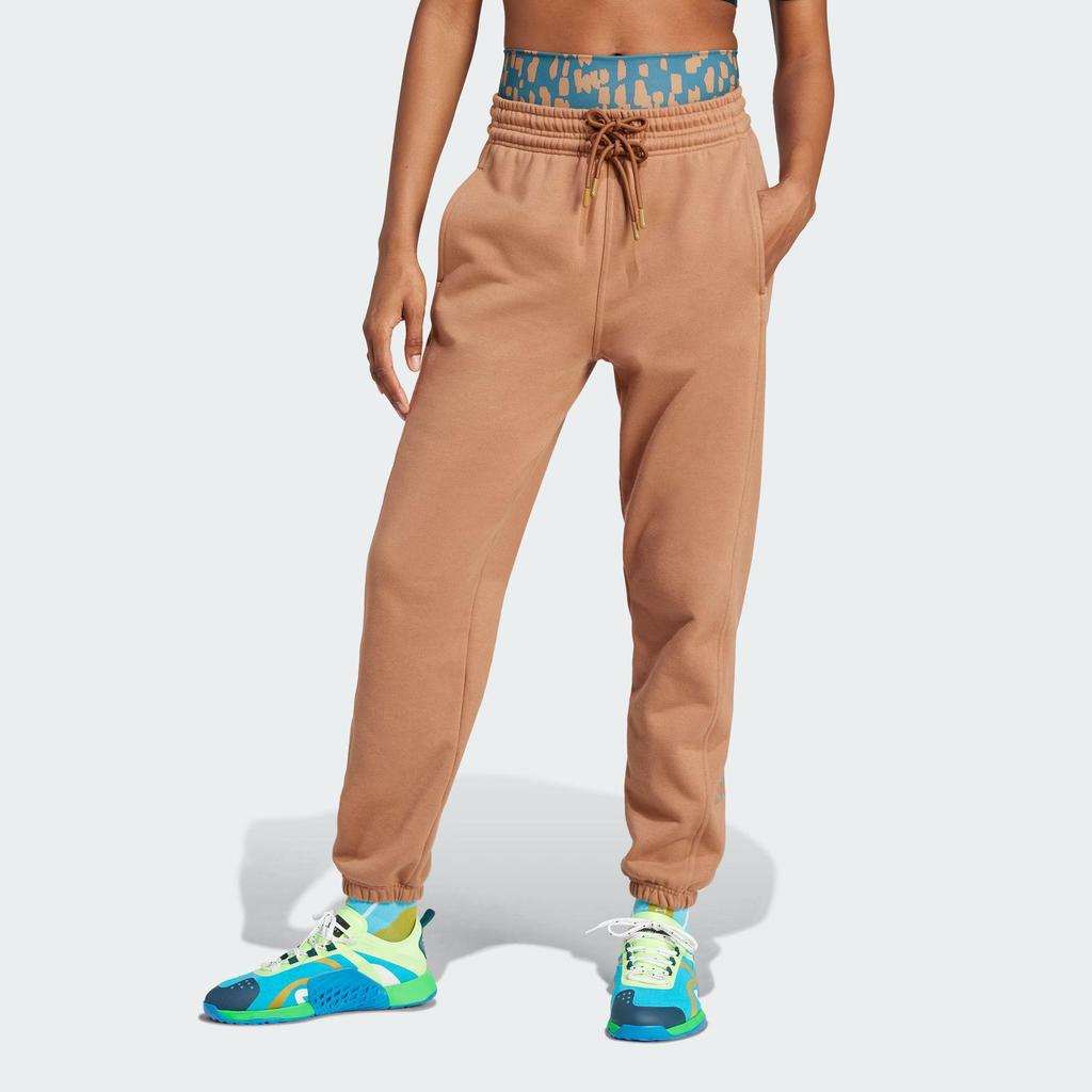 adidas מכנסי טרנינג רגילים X Stella McCartney עם לוגו לנשים חום IU0875