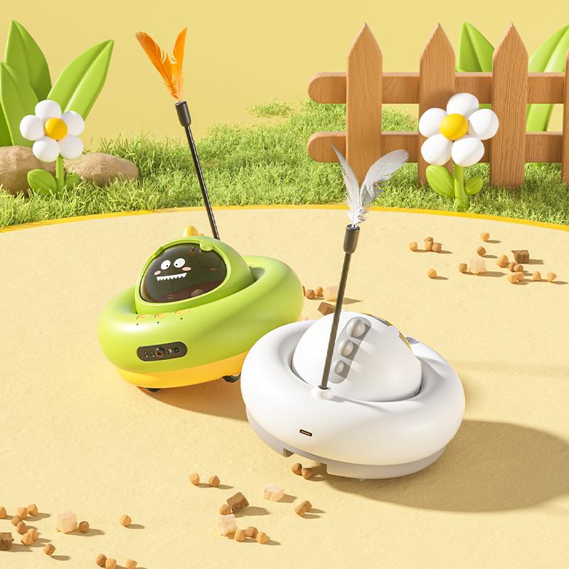 Cat toys for entertainment and relaxation: Automatic laser cat toy, Electric food dispensing toy for cats, Cat remote control car.
