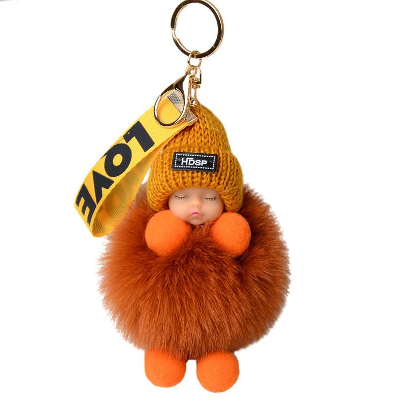 Doll Plush Sleep Ball Key Chain Bag Pendant Cute Decoration Ornament Toy Gift