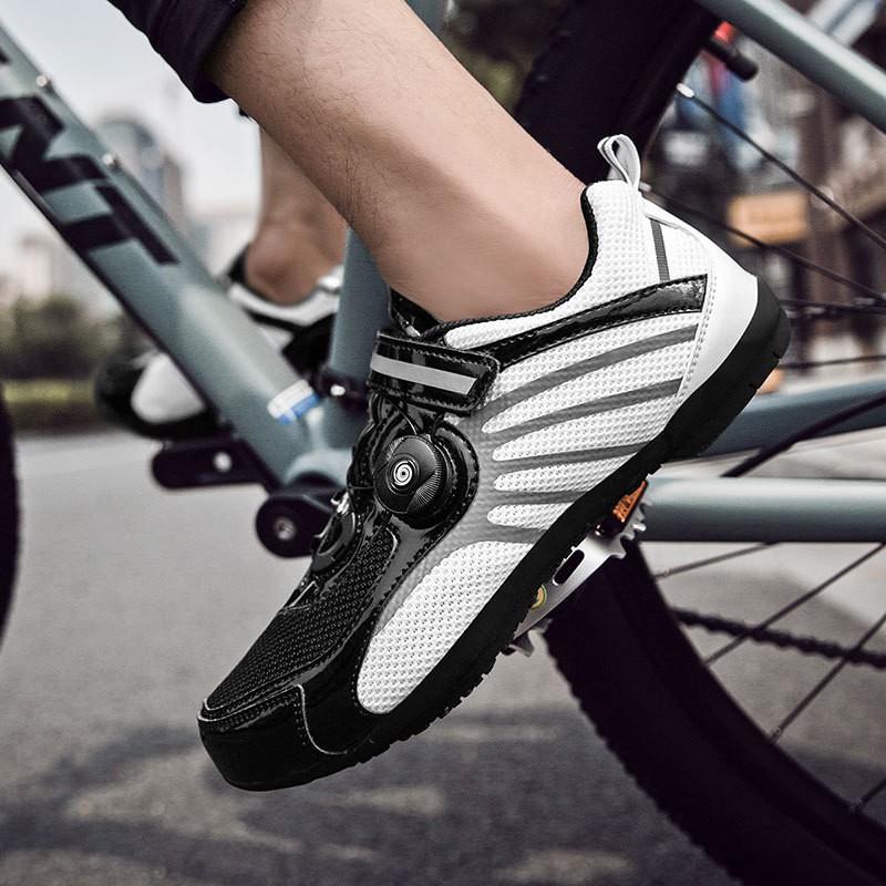 Unisex Stiff Sole Cycling Shoes Mountain Road Bike Non-Cleat Pedal Use Lightweight Breathable Ride Comfort