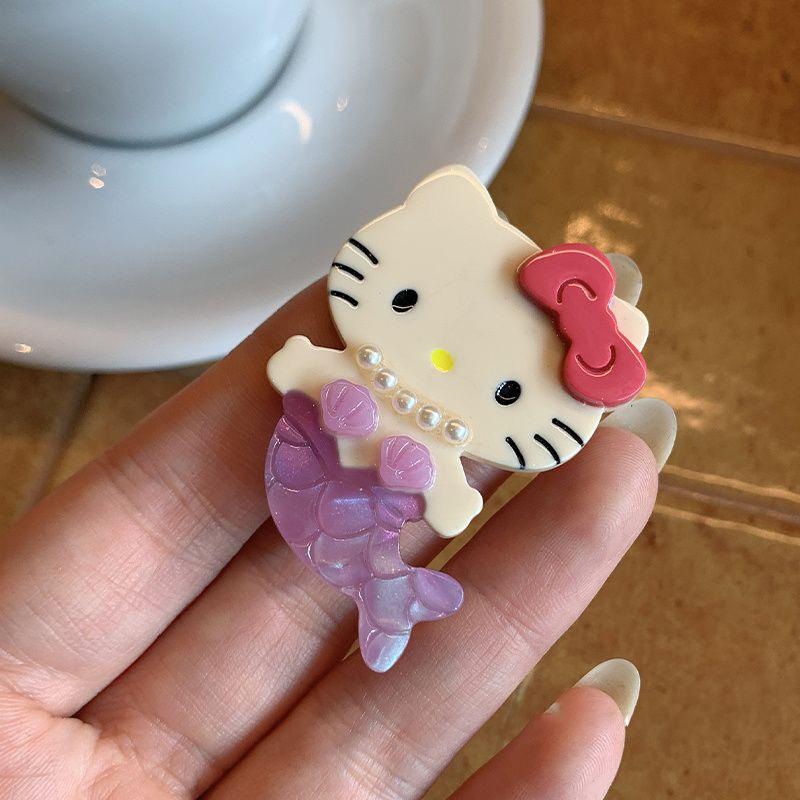 

Sanrio Русалочка Хелло Китти Заколка для волос Мультяшные Милые Заколки для волос Женская Заколка для волос Головной убор