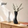 Stylish Entrance Hall Decor Minimalist Twisted Vase Modern Ribbed Flower Decorative Container Creative Farmhouse Interior Floral Arrangement Holder