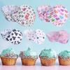 100Pcs Paper Grade Cup Food Exquisite Patterns Thick Greaseproof Baking Cup for Bakery