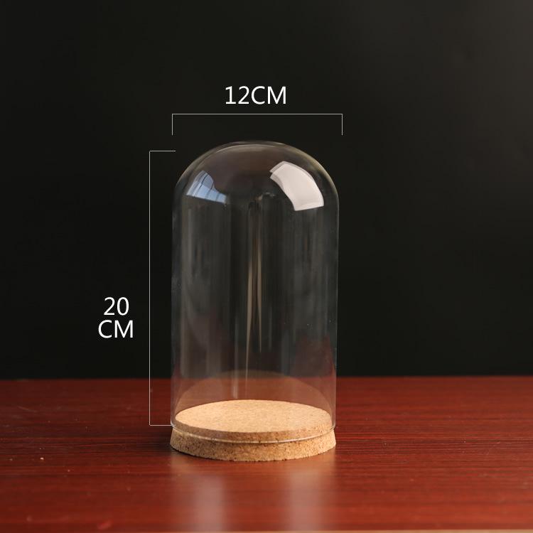 Dustproof Glass Cover for Preserved Flower Display, Clay Figures & Felt Dolls