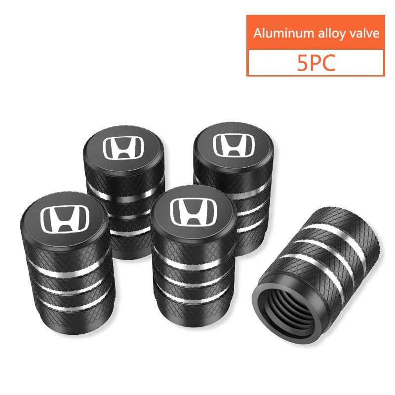 5PCS Car Wheel Tire Valve Caps Tyre Stem Covers Airdust Waterproof For Honda Civic Accord Fit City Vezel CRV Odyssey Pilot Jazz LK6 