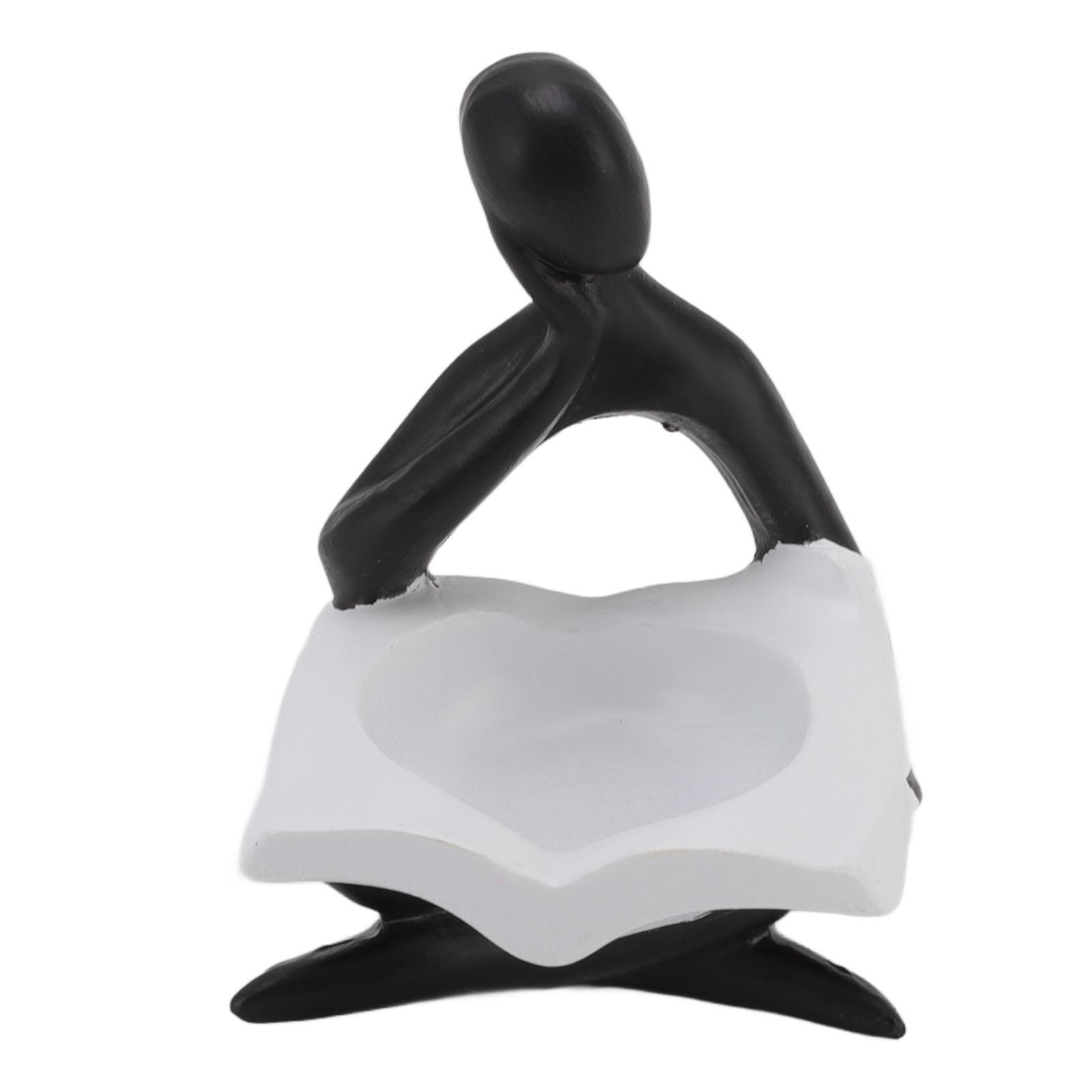 

Resin Sculpture Candlestick Innovative Abstract Characters Candle Cup Holder Library Reader Candlestick Ornament