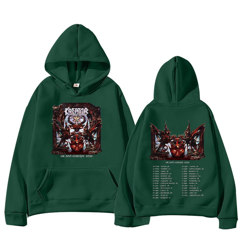 

Толстовки з капюшоном Kreator Thrash Metal Band Pullovers Music Sweatshirt Унісекс Одяг Streetwear XL темно-зелений колір