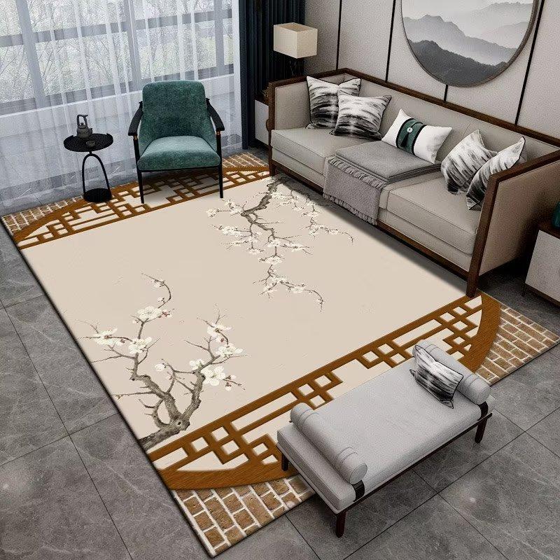 

Chinese Style Flower Carpet for Living Room 160x230 Home Rug printing Bedroom Washable high-quality customizable Bedside Mat 60x90cm