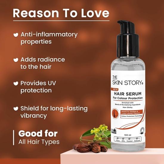The Skin Story Colour Protection Hair Serum | For Long-Lasting Vibrant Color | Protects Coloured Hair | Non-Sticky | Daily Use | 100 Ml