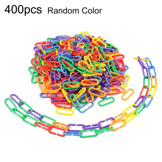 100/400Pcs Plastic Parrot Parakeet Bird Non-toxic C-clips Hooks Chain Chew Toys