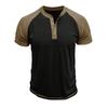 Men's Casual Base Layer Sportswear, Men's Color-blocked Round-neck Short-sleeved T-shirt Top