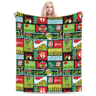 Christmas-S-Green-S-Grinch Blanket Coral Fleece Plush Spring Autumn  Portable Soft Throw Blanket for Bed Office Bedspread