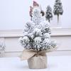 Mini Christmas Tree Small Tabletop Artificial Flocking Snow Christmas Tree with Wooden Stand for Dining Table Desk Home Holiday Decoration