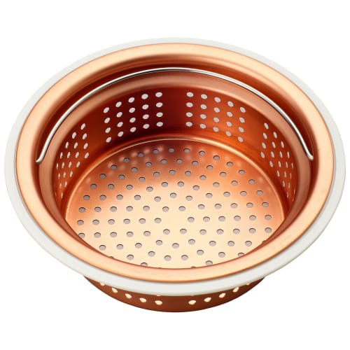 Belca Made In Japan Copper Shallow Sink Drain Trash Bin, 135/145 Compatible, 14.4cm Diameter/13.4cm X 4.8cm Height, Copper Color, SP-219