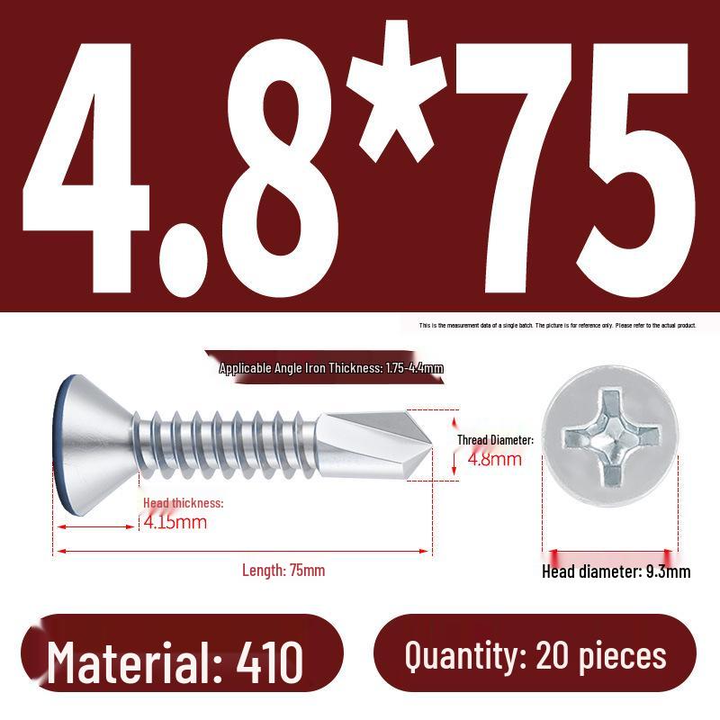 Phillips Flat Head Blue Zinc Plated Stainless Steel Self-Drilling & Self-Tapping Screws M3.9-M5.5