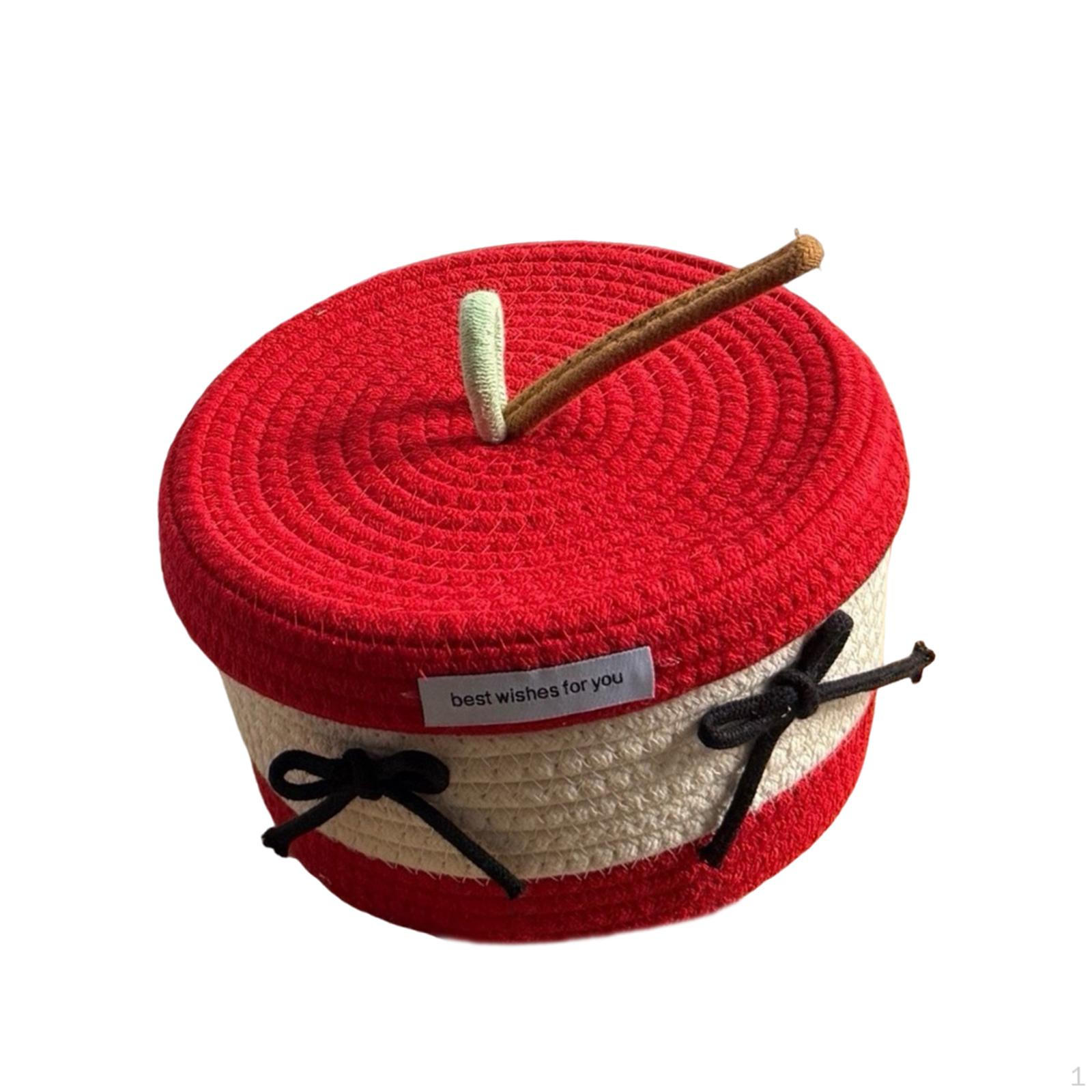 

Braided Rope Storage Basket with Lid, Round for Organizing Keys And Accessories, Decorative Bow knot
