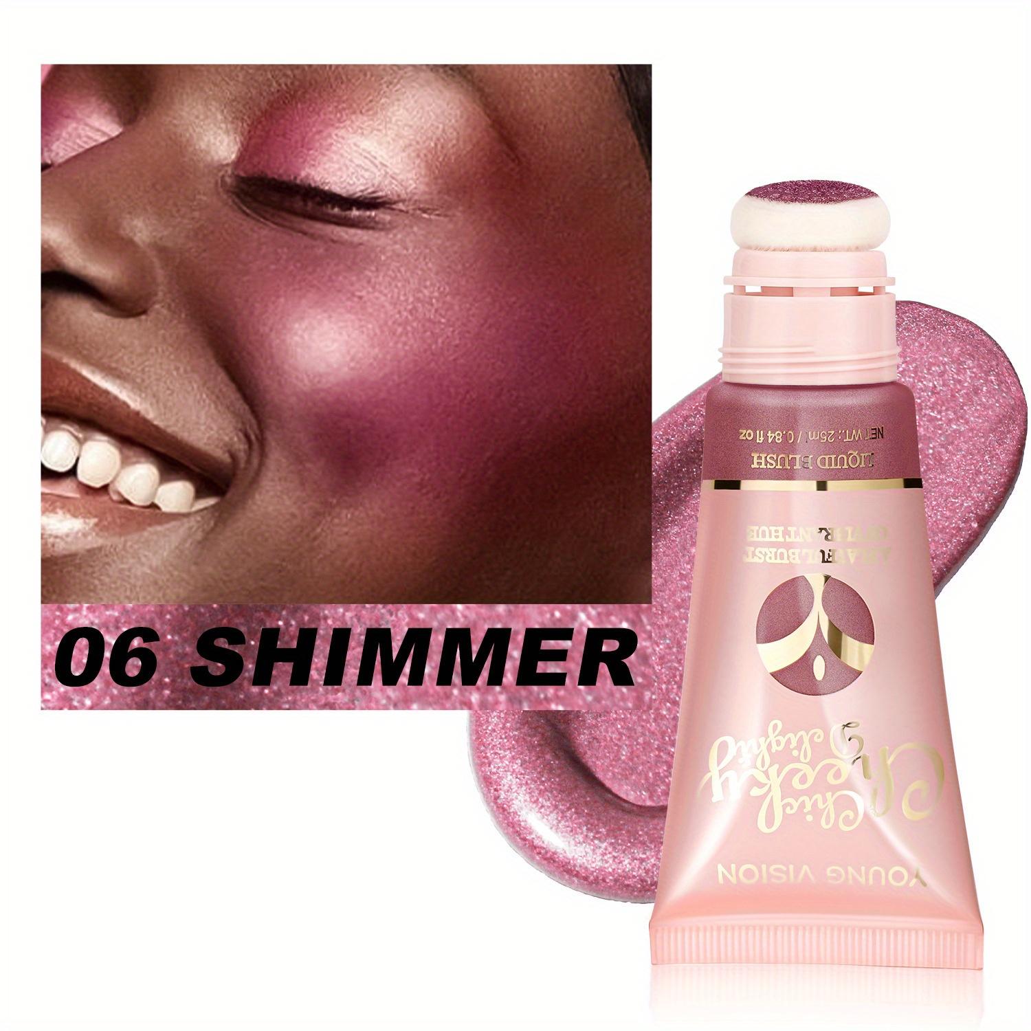 

6-кольорова плюшева головка пензлика Рідкі рум яна для губ і щік Зволожуючі матові освітлюючі контурні рум яна Крем-помада Легко наноситься на рум яна 6#