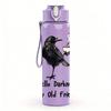 1PC Crow Coffee Hello Darkness Quote Graphic,750ml Color Plastic Sports Water Bottle,Leakproof Flip Straw Lid,Suitable for Sports Office Home Use