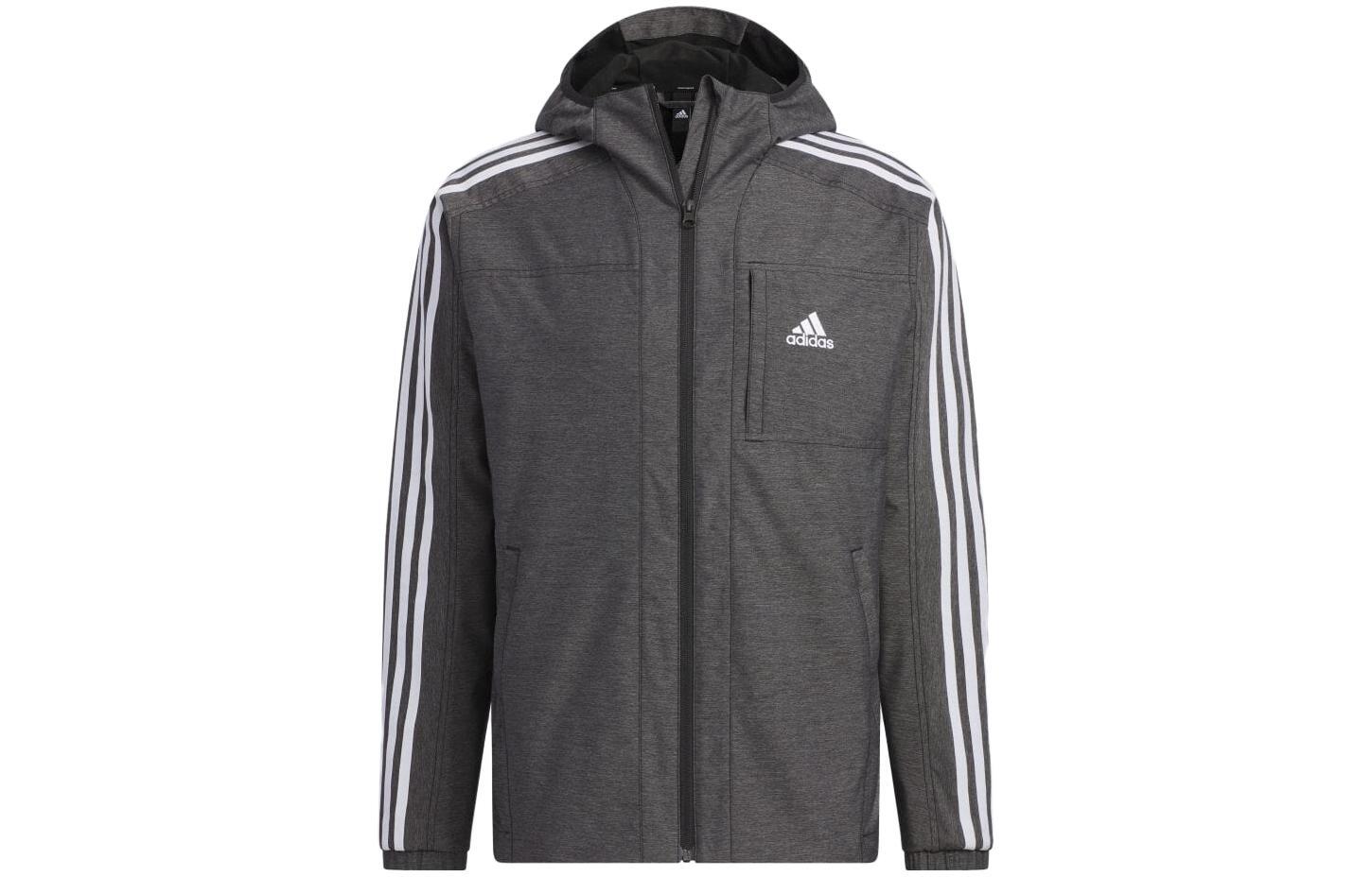 adidas Striped Letter Print Hooded Jacket IK7325 S