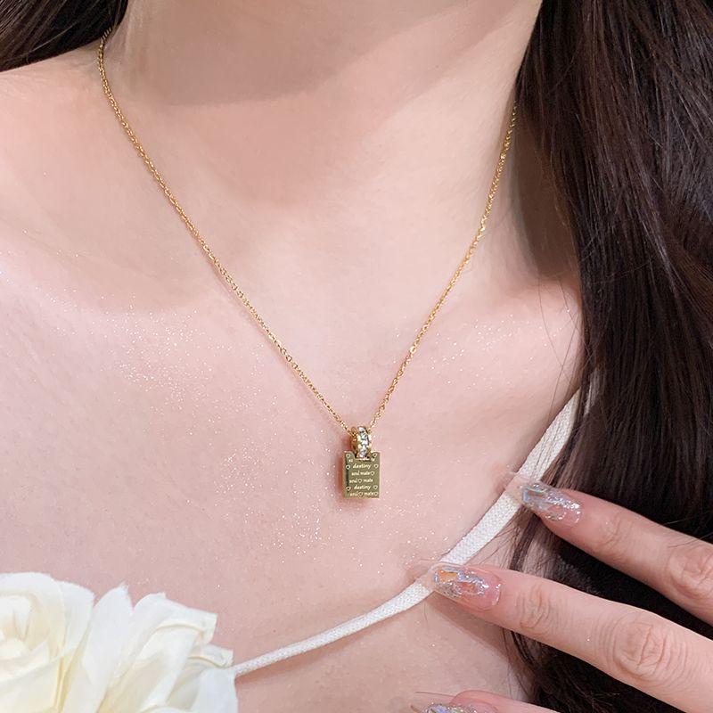 

Gold Titanium Steel Accessible Luxury Women s Jewelry Pendants Necklace Golden Love Letter Necklace-Titanium Steel