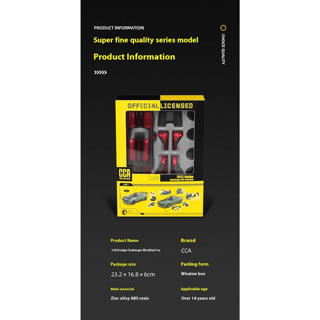 1/36 Scale Dodge Challenger SRT JAILBREAK Assembled Modified Version Alloy Metal Diecast Model Car Birthday Gift for Boyfriend