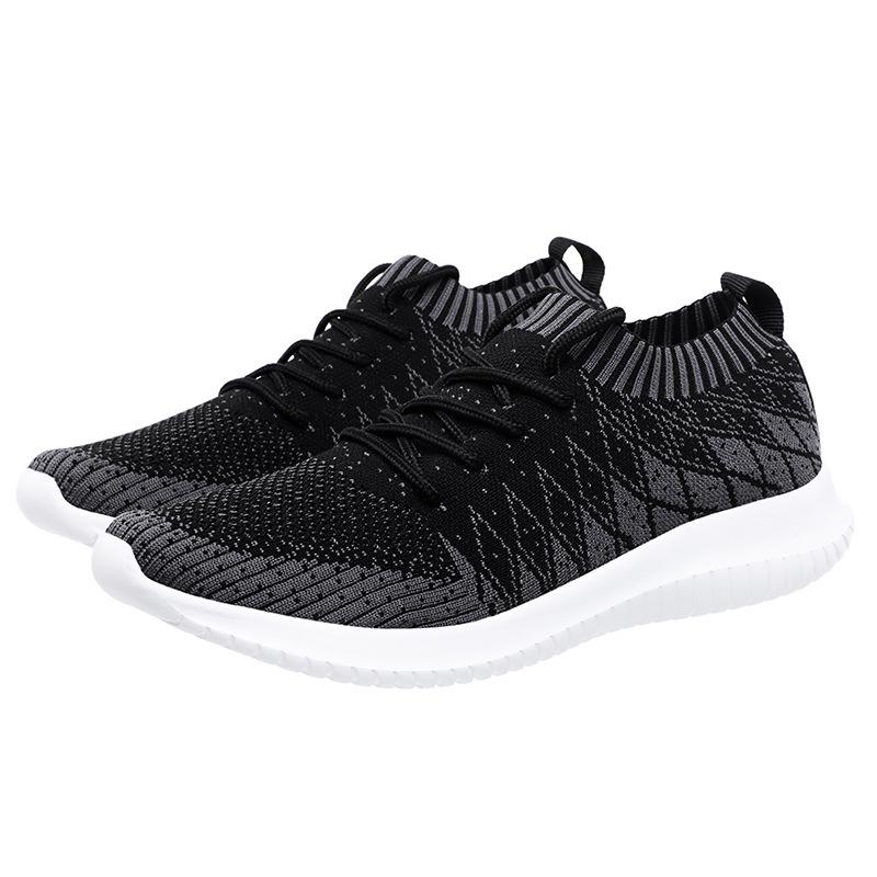 Summer Men'S Shoes Fashion Fly-Woven Men'S Casual Shoes Korean Version Trend Breathable Running Sports Shoes Men