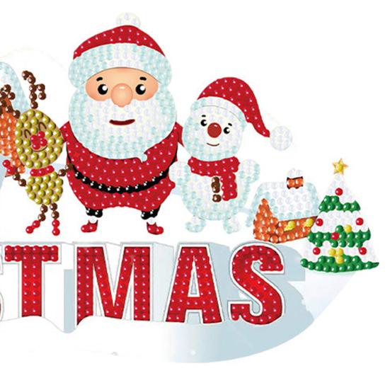 Christmas Diamond Painting Stickers Xams Element Patten Vibrant Color Hands Skill Improve Easy DIY Mosaic Wall Sticker