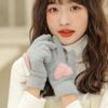 New plush love outdoor five fingers cute knitted windproof girl cold
