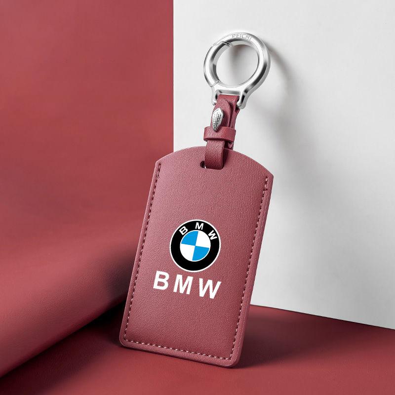 Leather Car Smart Remote Key Case Cover Shell For BMW Card NFC Card Pack New 5 Series New 3 Series x5 X7 Decoration Accessories BW2