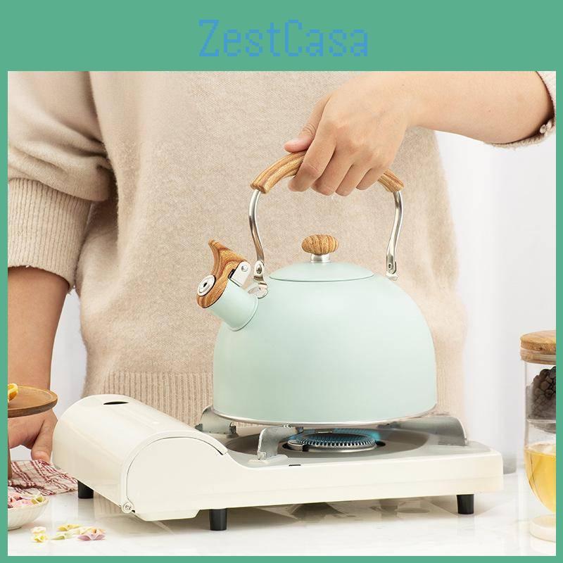 Modern Stainless Steel Whistle Kettle With Collapsible Handle For Home Kitchen And Gift Use
