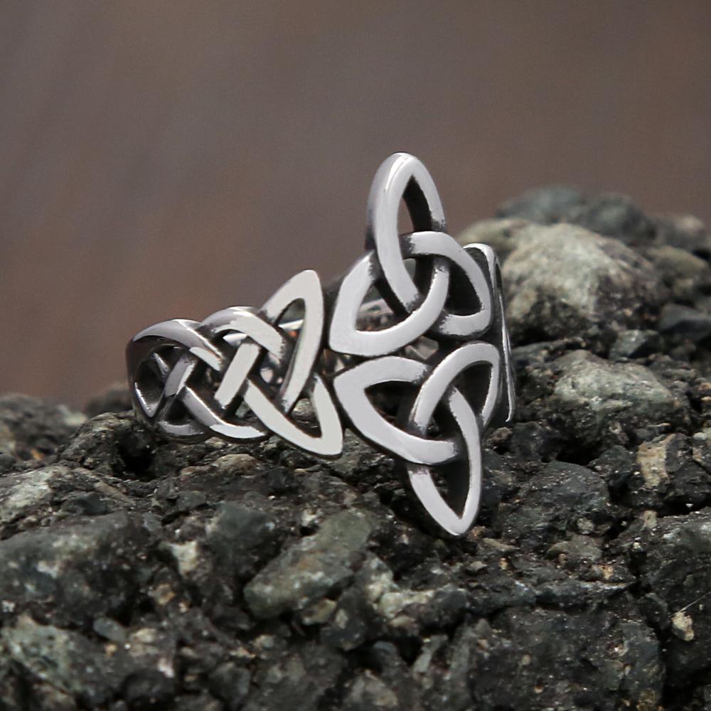 Fashion Simple Viking Celtics Knot Ring for Men Women Punk 316L Stainless Steel Viking Couple Rings Jewelry Gift