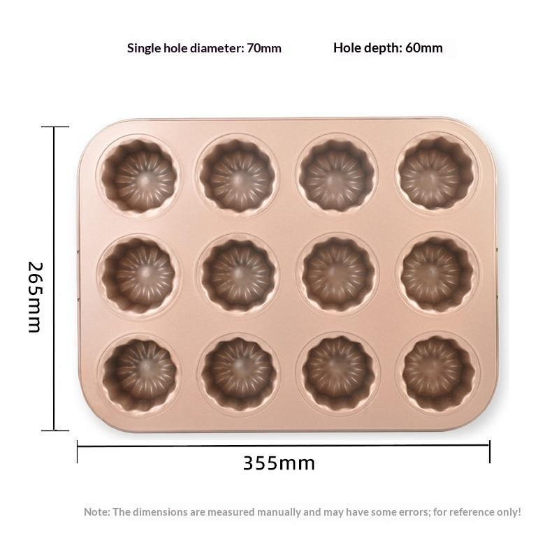 Stampi per Canelé in Acciaio al Carbonio per Uso Domestico Antiaderenti Monoporzione Stampo per Muffin Stampini per Cupcake Resistenti al Calore Dolci Francesi