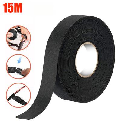 15 m Kabelbaum-Klebeband für die Automobilindustrie, hochgeräuschbeständiges, hitzebeständiges Isolierband aus Gewebe zum Umwickeln von Kabeln