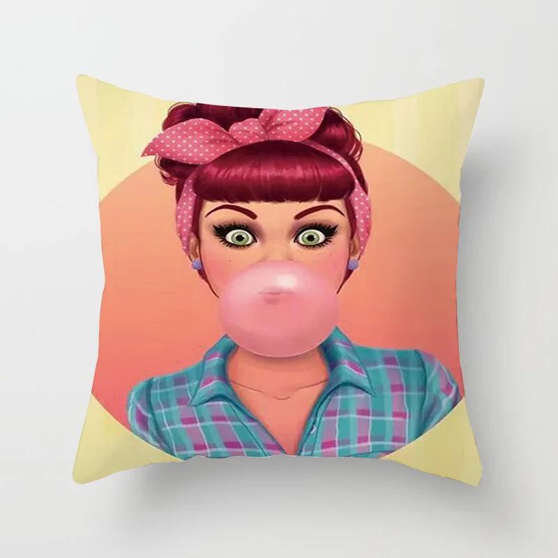 Marilyn Monroe Cushion Cover Decorative Polyester Sofa Throw Pillow Cover Retro Women Super Stars Pillowcase Home Decor 45X45CM