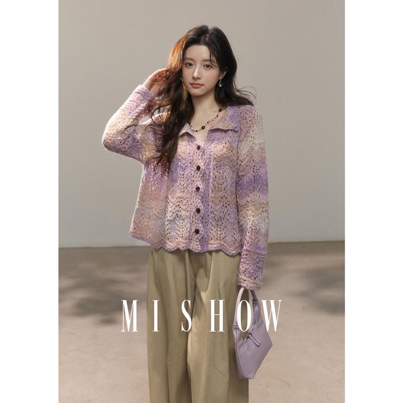 Women s Retro Gradient Knit Cardigan One Size