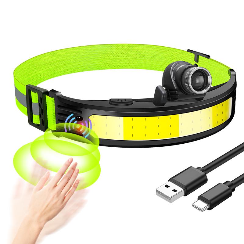 COB Owl Mini Headlamp Type-C Charge Headlight Portable Hunting Strong Magnet LED Flashlight Camping HeadLamp with Hanging Hook