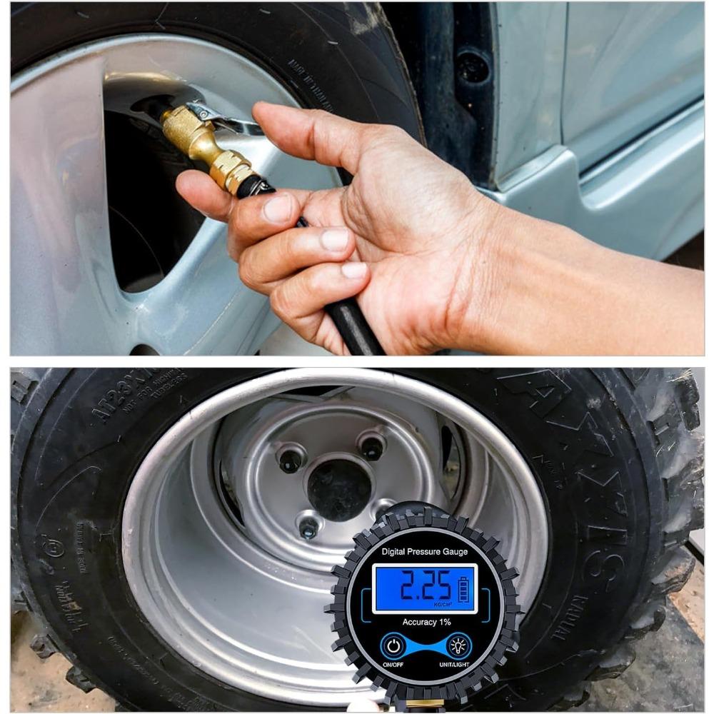 Nilight Digital Tire Inflator Pressure Gauge Pressure Monitoring Gauge Meter Tool Tires Manometer Inflation Gun Inspection Parts