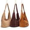 Ladies Suede Cow Genuine Leather Underarm Bags Women Soft Cowhide Vintage Shoulder Bag  Female Fashi Luxury Designer Handbags