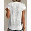 Fashion Tops Women Round Neck Pleated Slim Fit Summer T-shirt Short Flying Sleeve Blouse Women Solid Color Office Lady Tee Shirt 24135