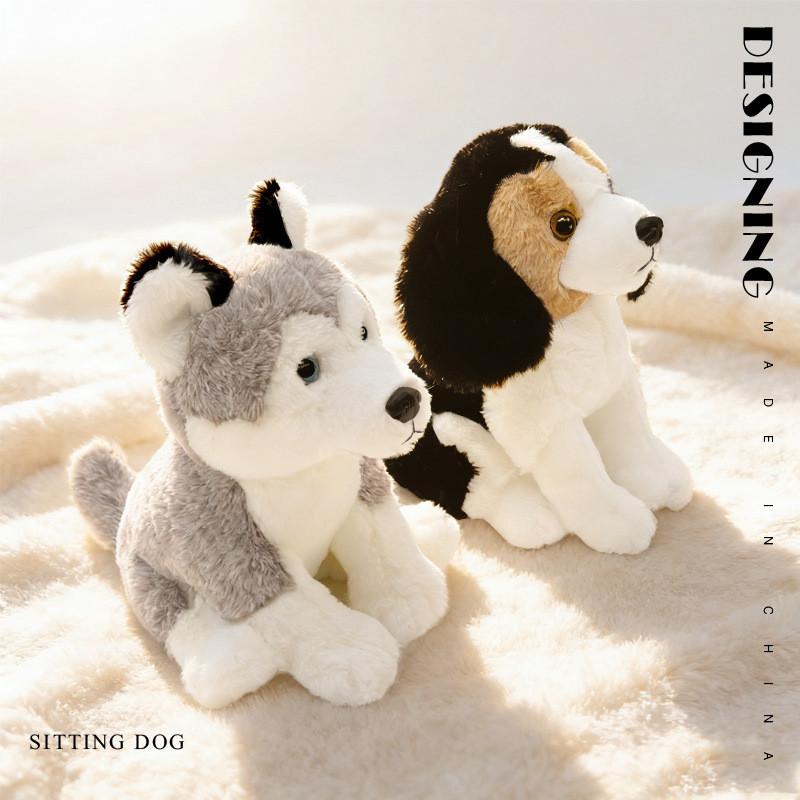 Plush Siberian Husky Dog Toy With Soft Pp Cotton Fill For Kids Playroom Decor