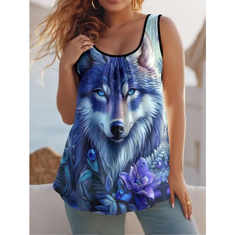 Women's Sleeveless Vest Creative Colorful Pattern Printing Comfortable Soft Fashionable Versatile Summer Oversized Vest