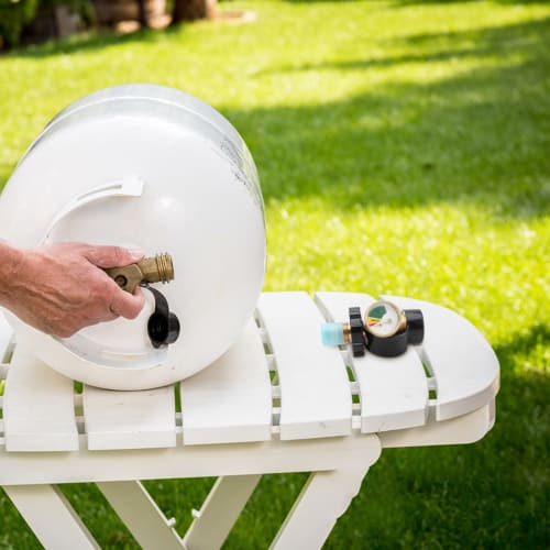 Cabilock Propane Tank Adapter Converts Propane Tanks with Gauge Gas Pressure Valve Connectors for Golden Propane Tanks