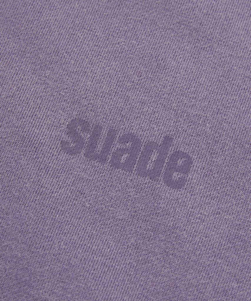 Suade Cropped Washed Hood Zip Up [Purple]